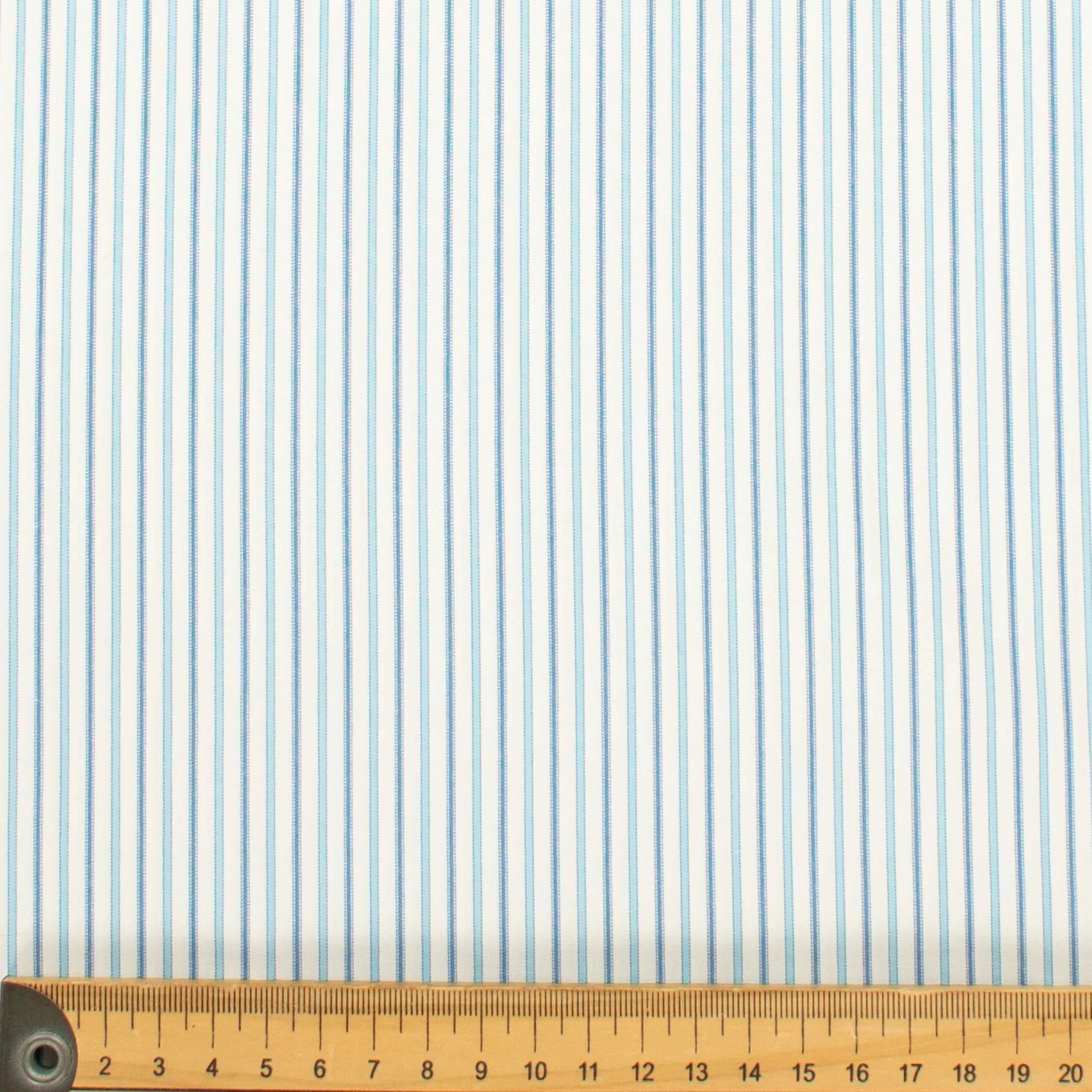 Stripes Shirting 150cm Design-54 Baby Blue & White - Image 4