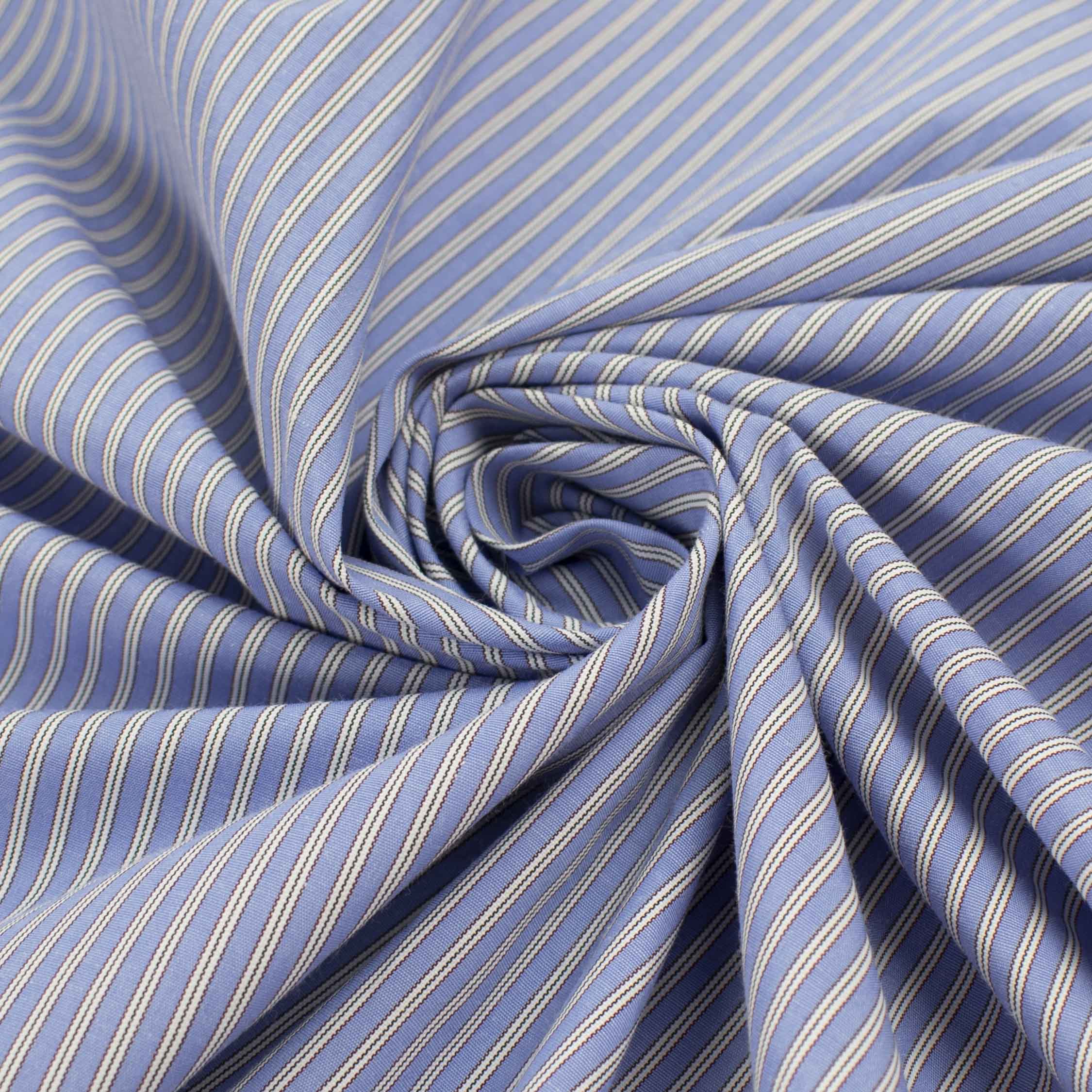 Stripes Shirting 150cm Design-57 Blue & White - Image 2