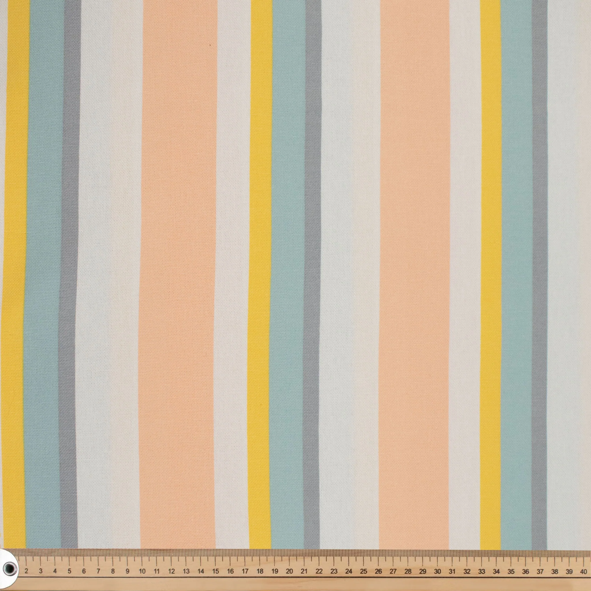 Summer Pastel Stripe Cotton Canvas Print