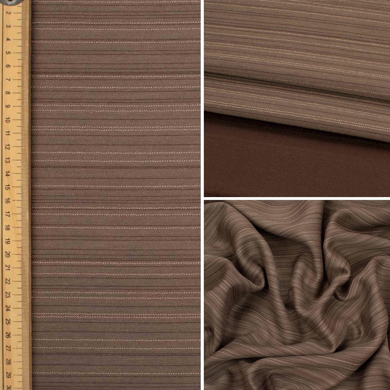 Textured Stripe Softweave Dim-Out Curtaining/Upholstery Fabric - Image 22