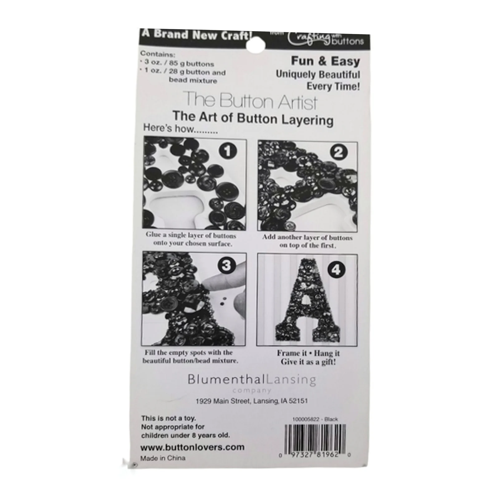 The Button Artist Buttons & Beads Bulk Pack Blue - Image 2