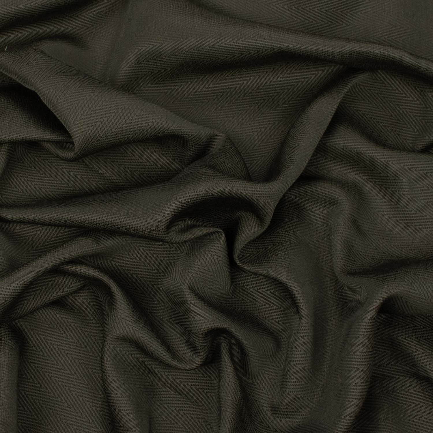 Turekish Curtaining/Upholstery Dark Brown Herringbone Jacquard - Image 3