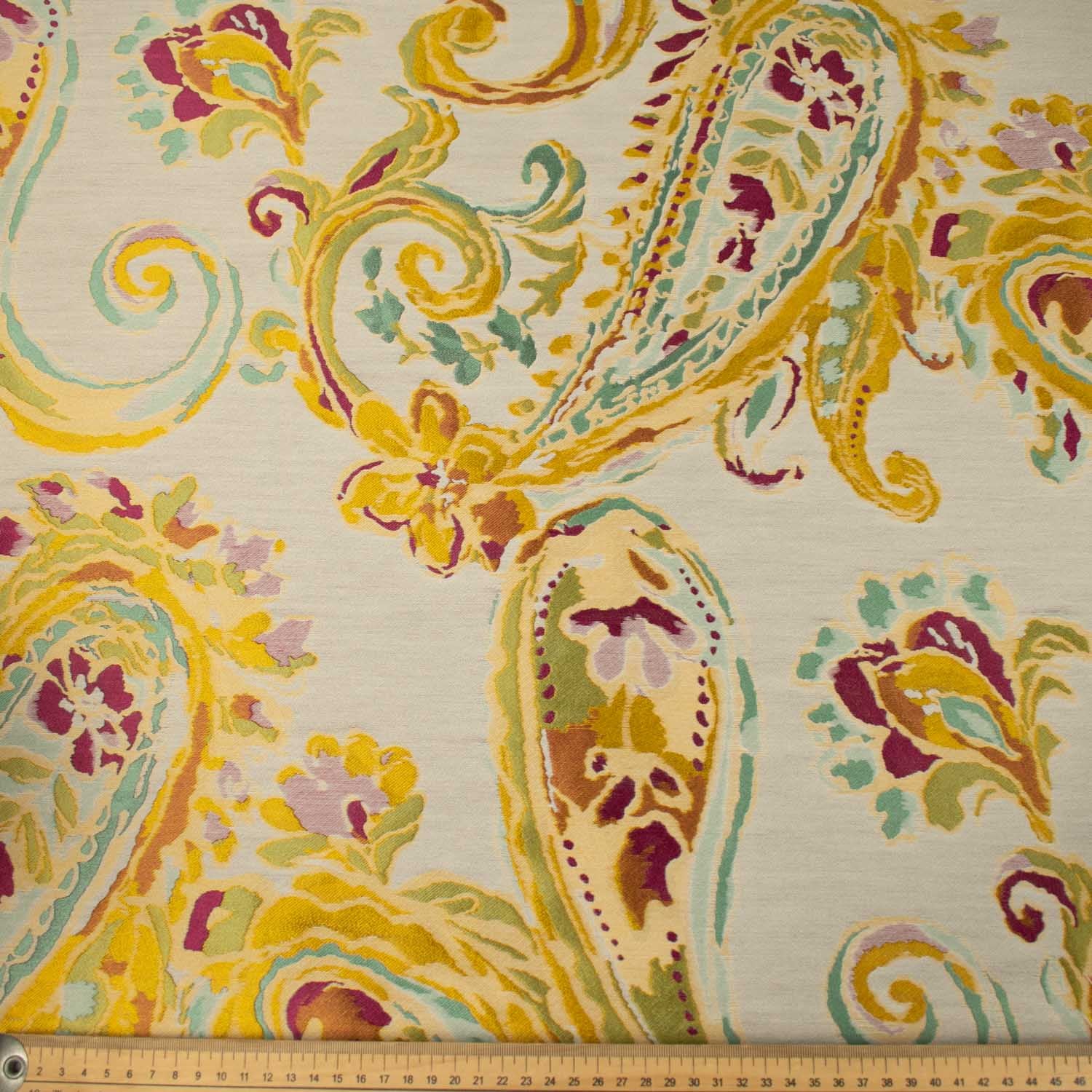 Turkish Curtaining/Upholstery Embroidered Reversible Paisley Brocade - Image 5