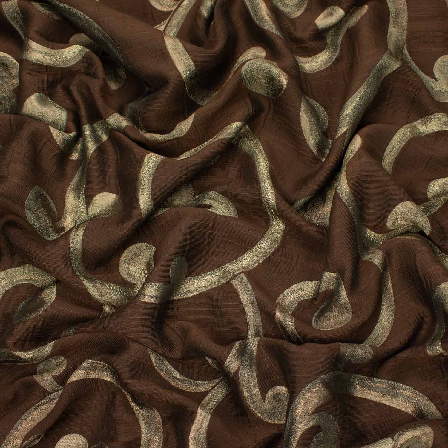 Turkish Curtaining/Upholstery Embroidered Metallic Vines Jacquard - Image 6