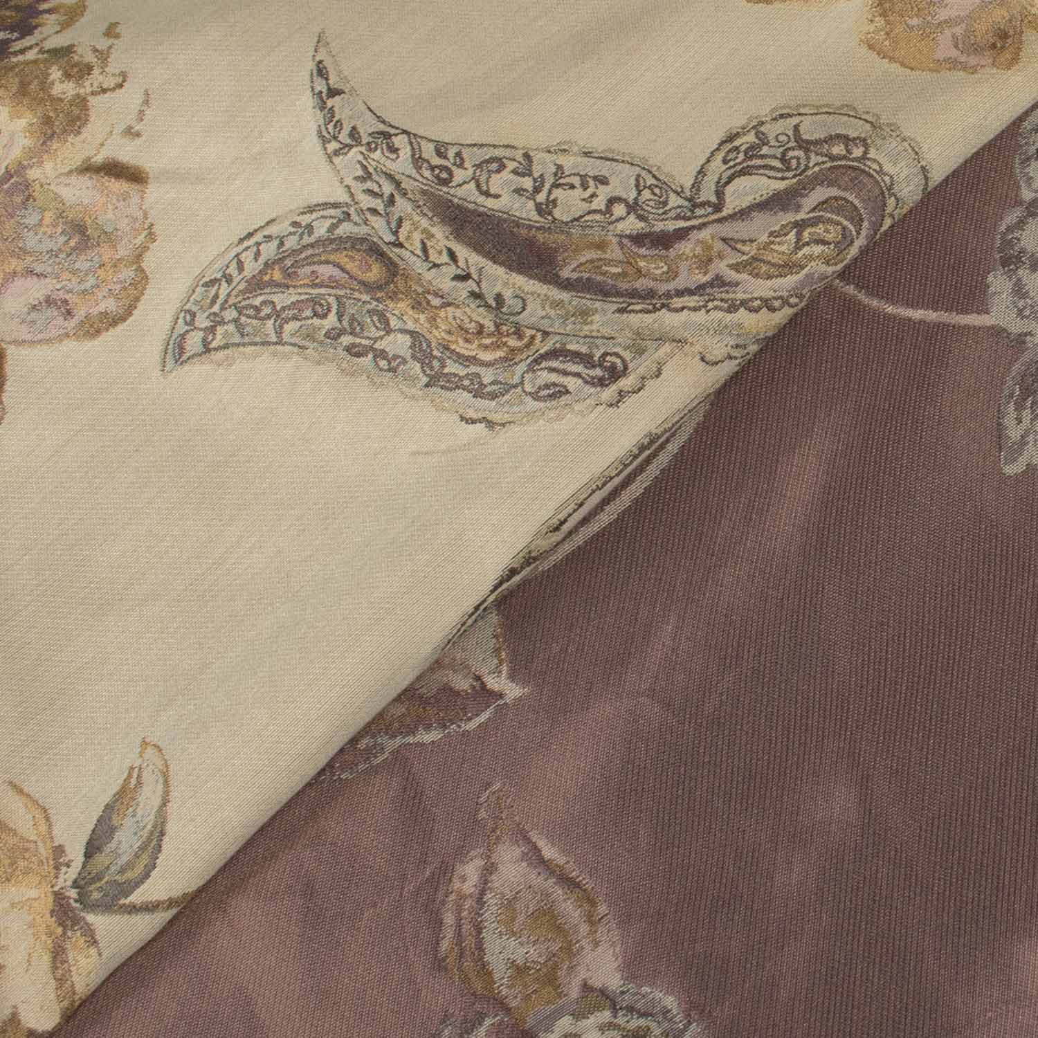 Turkish Curtaining/Upholstery Embroidered Reversible Floral Brocade - Image 2