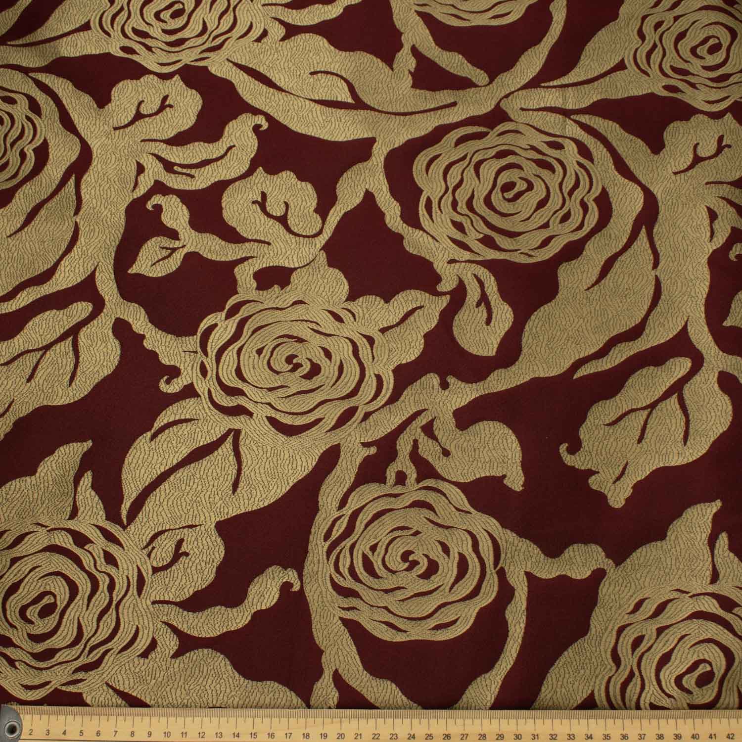 Turkish Curtaining/Upholstery Embroidered Reversible Roses Brocade - Image 4