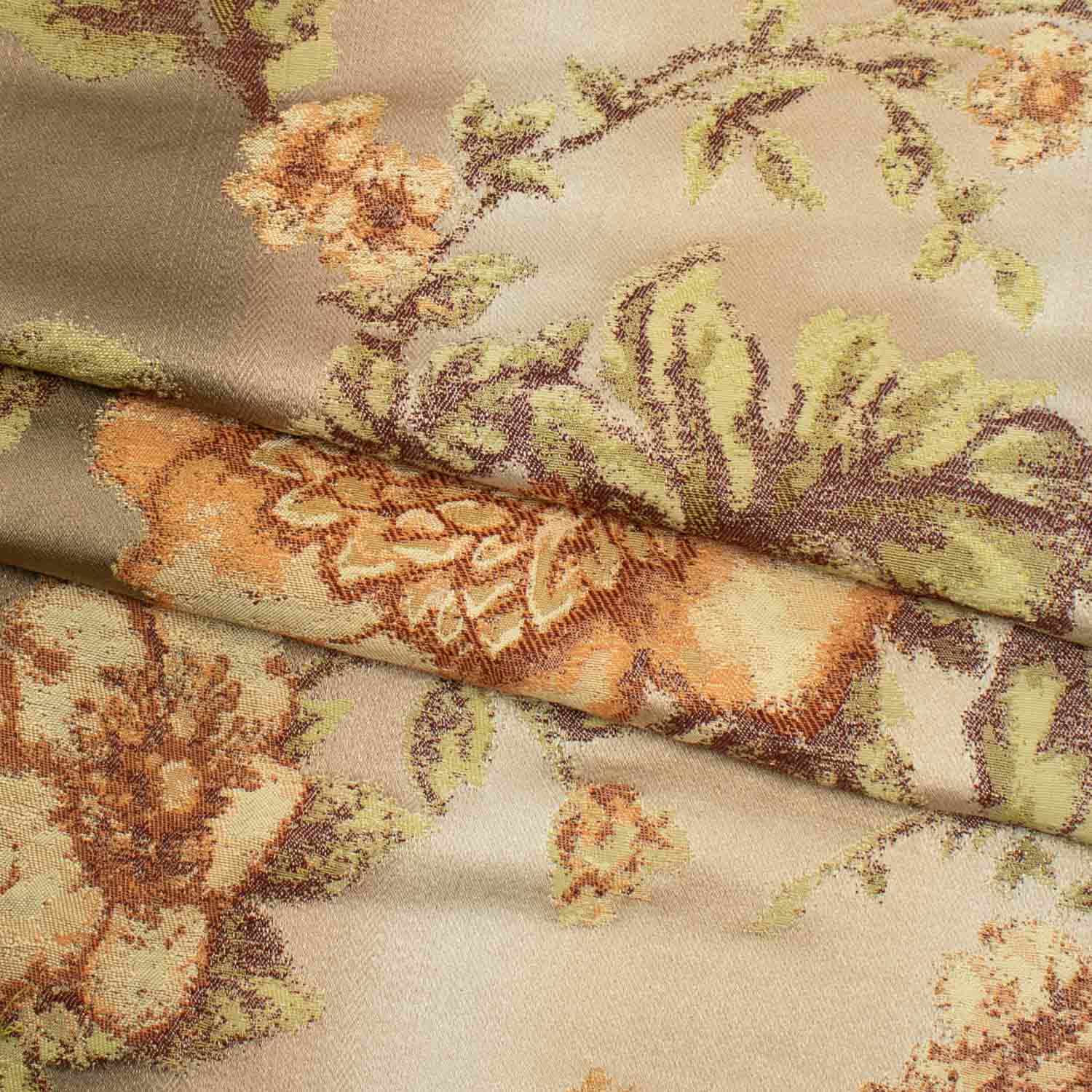 Turkish Curtaining/Upholstery Large Floral Brocade on Ombré Shaded Beige - Image 2