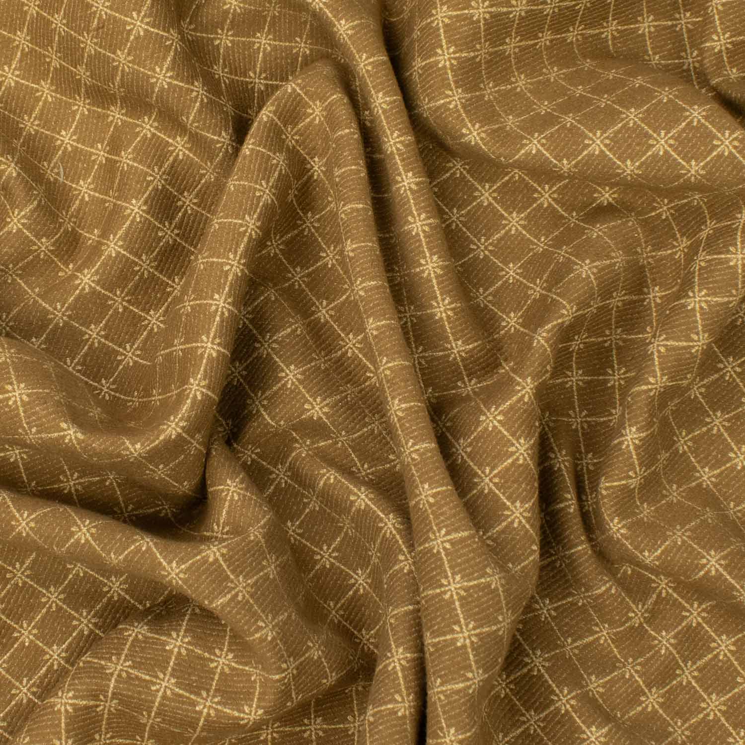 Turkish Curtaining/Upholstery Mustard Geometirc Jacquard - Image 2