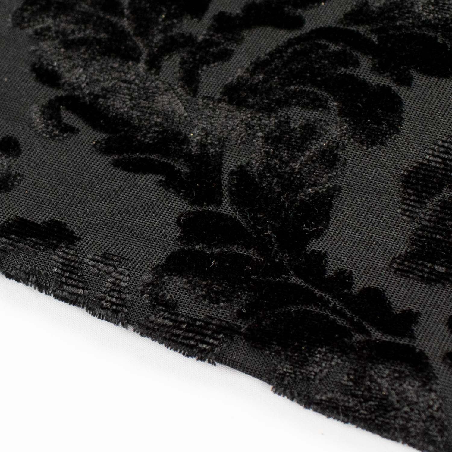 Floral Vines Velvet Burnout Black - Image 4