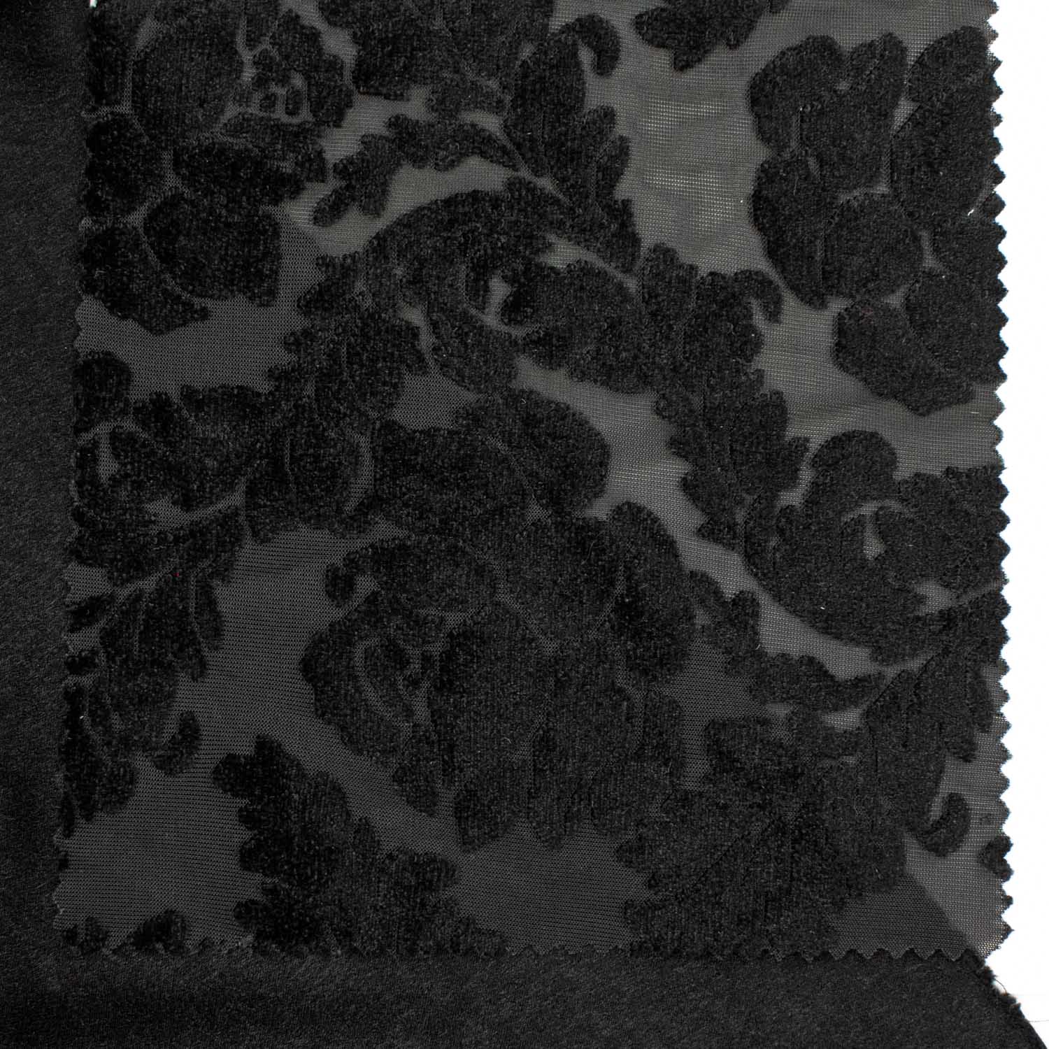 Floral Vines Velvet Burnout Black - Image 7