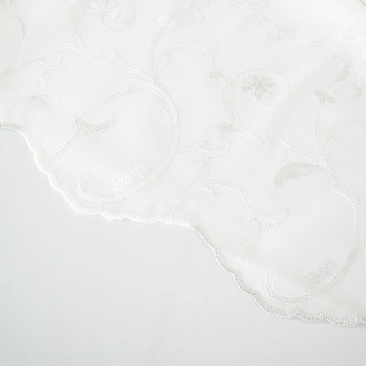 Versailles Collection Embroidered Curtaining Sheers Design-1 White & Silver Vines - Image 6