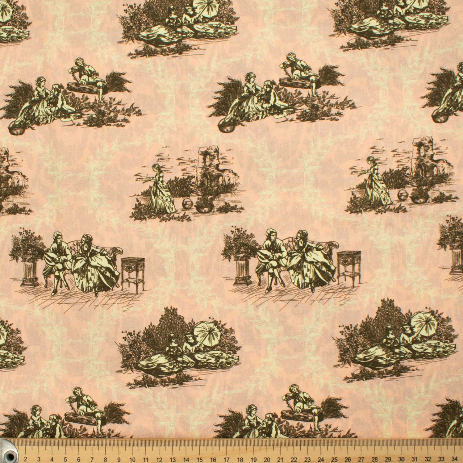 Victoria Red Collection #02 Sketch Dating Moment on Coral Cotton Prints
