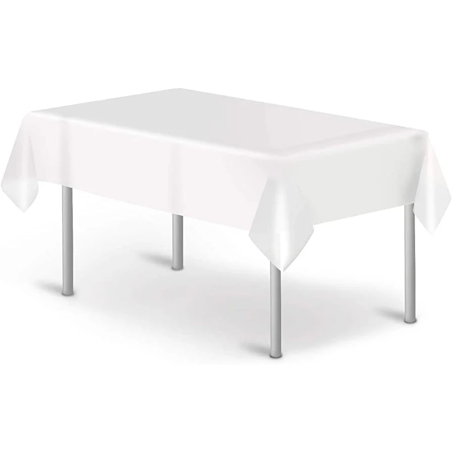 White Plastic Tablecloth Fabric - Image 2