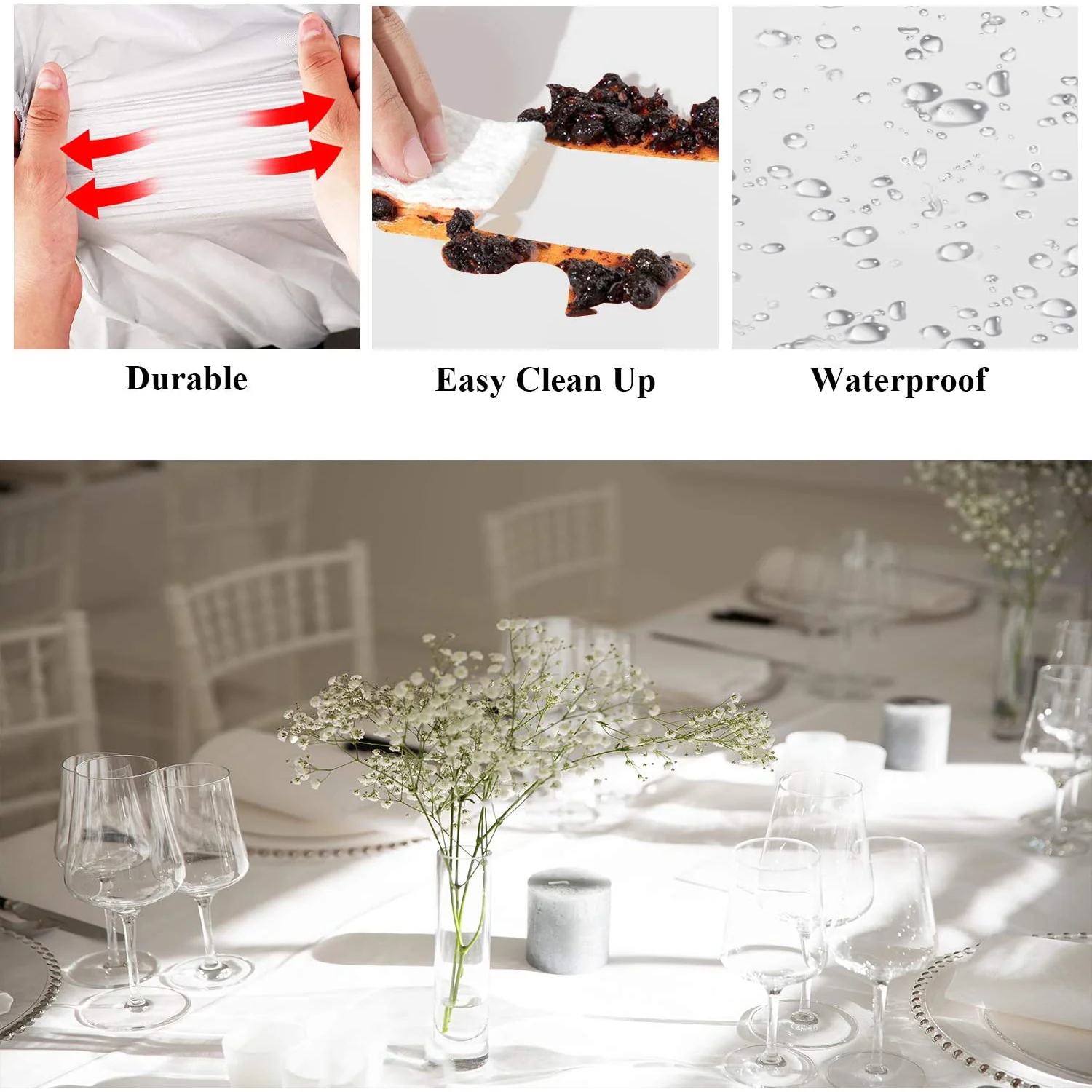 White Plastic Tablecloth Fabric - Image 5