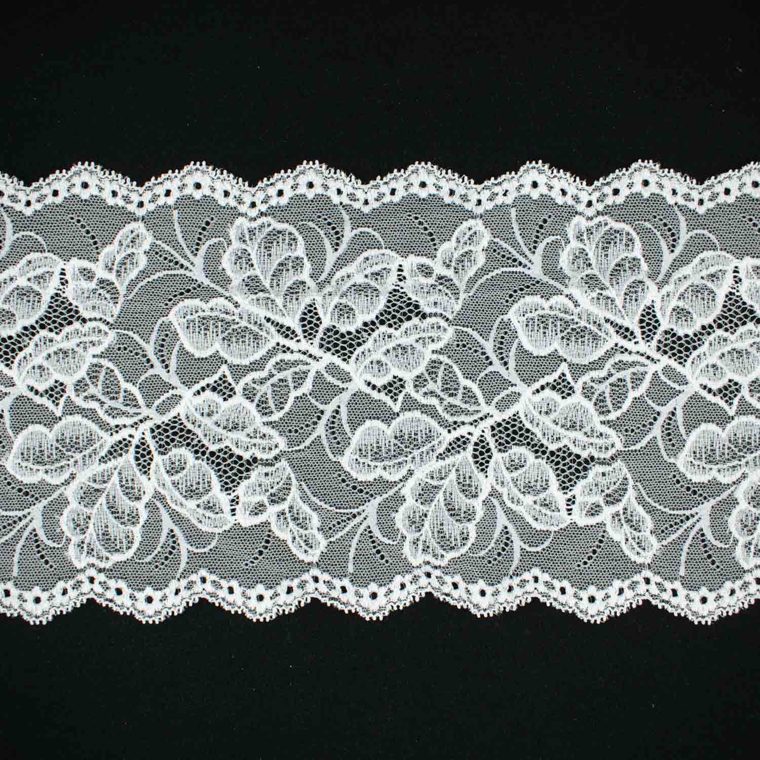 White Vines Stretch Raschel Lace Trim 170mm - Image 2