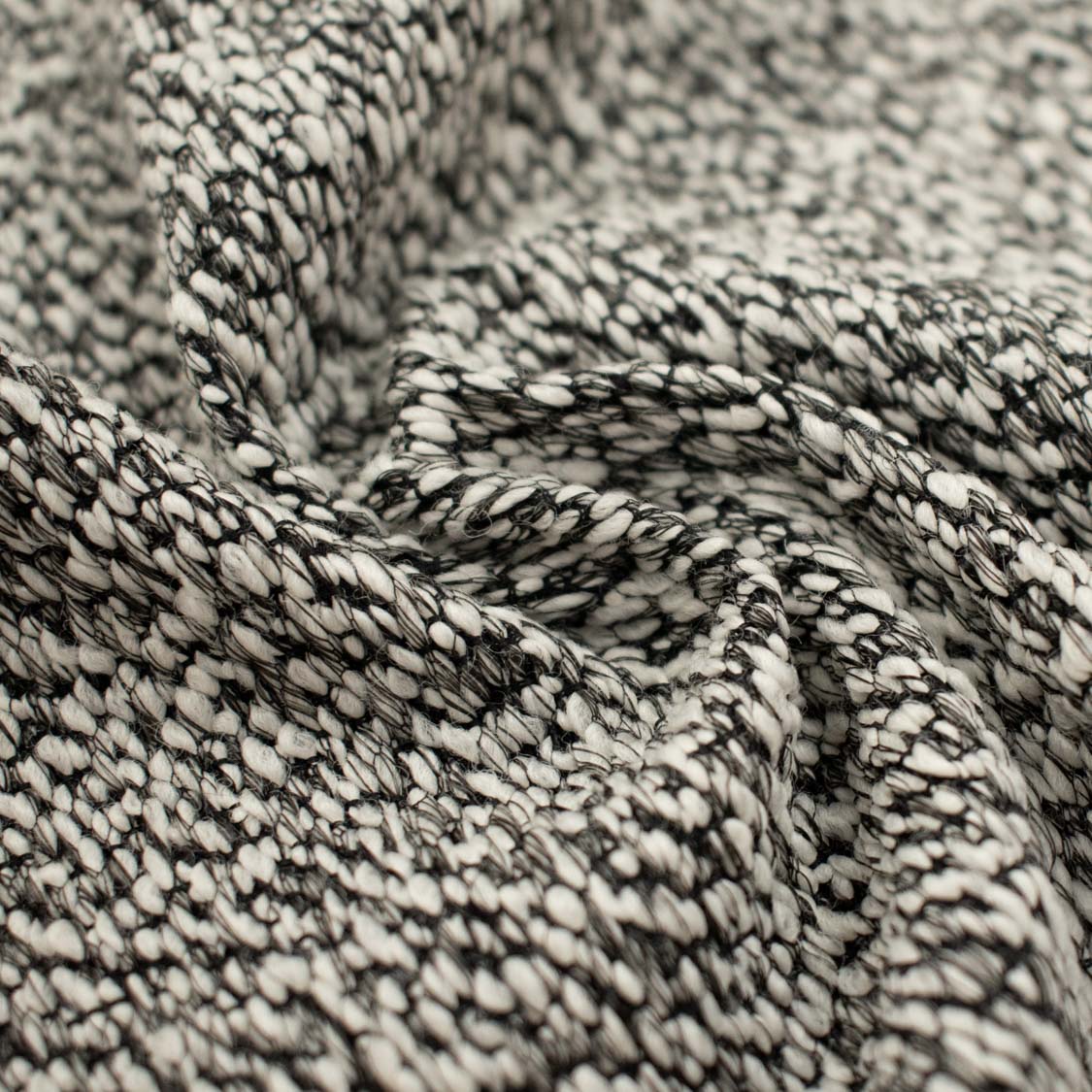 Wool Suiting Light to Medium Weight Design-64 Black & White Boucle - Image 4