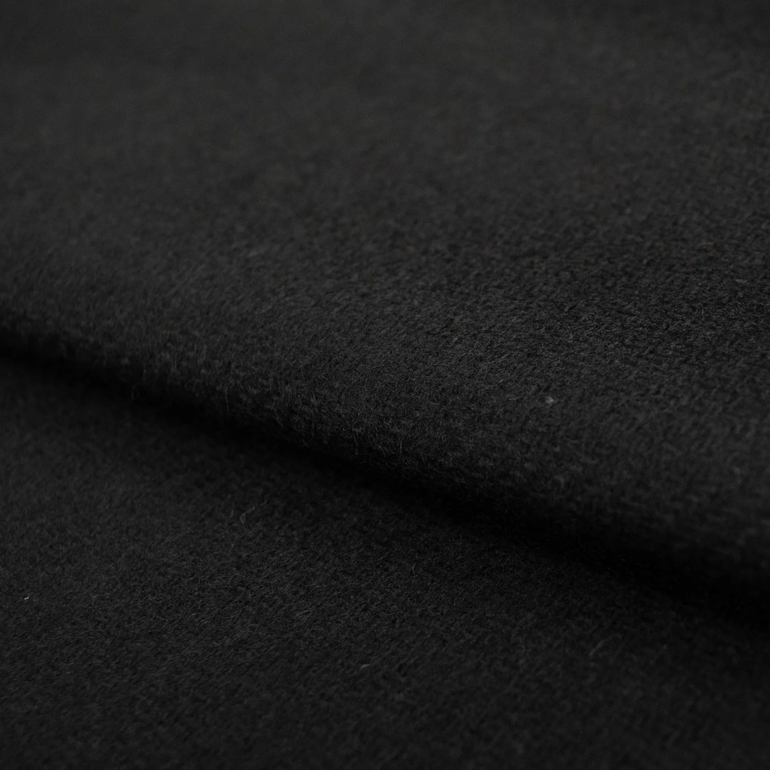 Wool Suiting Medium Weight Stretch Design-38 Black Felt Twill - Image 2